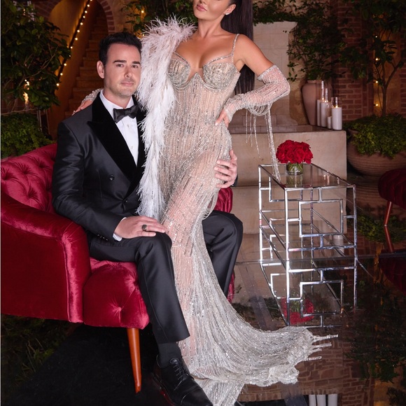 Luxury Silver Beaded Gown